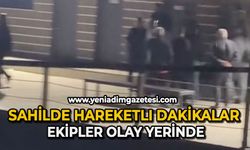 Sahilde hareketli dakikalar: Polisler olay yerinde