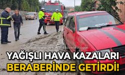 Yağışlı hava kaza getirdi: 2 yaralı