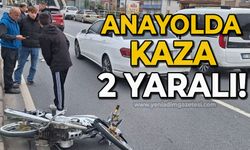 Anayolda motosiklet kazası: 2 yaralı!