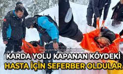 Kar sebebiyle yolu kapanan köydeki hasta için seferber oldular