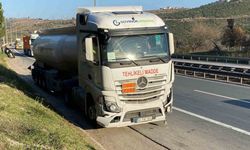 Kimyasal madde yüklü tanker kaza yaptı