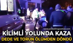 Kilimli yolunda kaza: Dede ve torunu ölümden döndü!