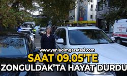 Saat 09.05'te Zonguldak'ta hayat durdu