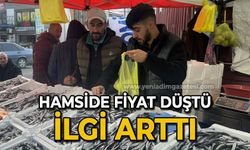 Fiyatı düşen hamsiye vatandaşlardan yoğun ilgi