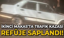 İkinci Makas'ta trafik kazası: Refüje saplandı!