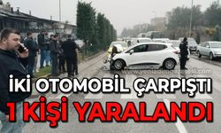 İki otomobilin çarpıştığı kazada 1 kişi yaralandı