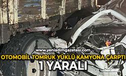 Otomobil tomruk yüklü kamyona çarptı: 1 yaralı