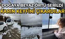 Doğaya beyaz örtü serildi: Karın keyfini çıkardılar