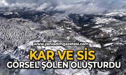 Kar ve sis görsel şölen oluşturdu