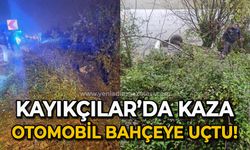 Kayıkçılar'da trafik kazası: Otomobil bahçeye uçtu!