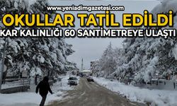 Okullar tatil edildi: Kar kalınlığı 60 santimetreye ulaştı