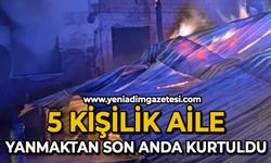 5 kişilik aile yanmaktan son anda kurtuldu