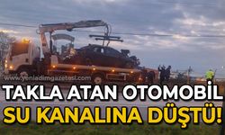 Takla atan otomobil su kanalına düştü: 1 yaralı