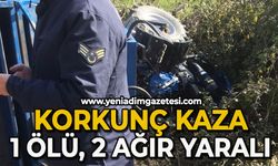 Korkunç kaza: 1 ölü, 2 ağır yaralı