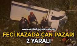 Can pazarı: Kamyonet 7 metre yüksekten uçtu, 2 kişi yaralandı