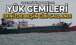 Zonguldak’ta yük gemileri denizde adeta beşik gibi sallandı