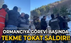 Ormancıya görevi başında tekme tokat  saldırı