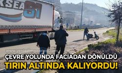 Çevre yolunda faciadan dönüldü: Tırın altında kalıyordu!