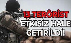 Türk Silahlı Kuvvetleri teröristlerin ensesinde: 13 terörist etkisiz hale getirildi