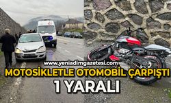 Motosikletle otomobil çarpıştı: 1 yaralı