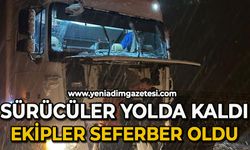 Kış lastiği olmayanlar yolda kaldı, ekipler sürücülerin yardımına yetişti