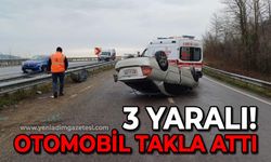 Otomobil takla attı: 3 yaralı