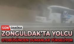 Yolcu otobüsünden dumanlar yükseldi