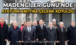 Madenciler Günü'nde Atatürk Anıtı'na çelenk konuldu