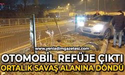 Otomobil refüje çıktı: Ortalık savaş alanına döndü