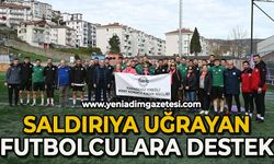 Saldırıya uğrayan futbolculara  destek