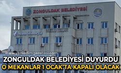 Belediye  duyurdu: O mekanlar 1 Ocak’ta kapalı kalacak