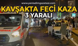 Kavşakta feci kaza: 3 yaralı