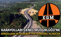 Karayolları Genel Müdürlüğü Zonguldak'ta ve Karabük'te personel alımı yapacak