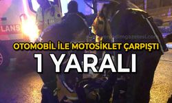 Otomobil ile motosiklet süratle çarpıştı: 1 yaralı