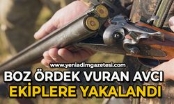 Boz ördek vuran avcı ekiplere yakalandı