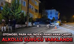 Otomobil park halindeki panelvan minibüse çarptı: Alkollü sürücü yaralandı