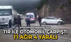 Tır ile otomobil çarpıştı: 1’i ağır 4 yaralı