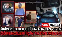 Bartın Üniversitesi'nden feci kazada hayatını kaybeden öğrencileri için taziye mesajı