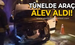 Tünelde araç alev aldı!