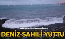 Zonguldak'ta deniz sahili yuttu