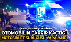 Otomobilin çarpıp kaçtığı motosiklet sürücüsü yaralandı