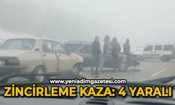 Sis ve buzlanma sebebiyle zincirleme kaza meydana geldi: 4 yaralı