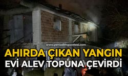 Ahırda çıkan yangın 2 katlı evi alev topuna çevirdi