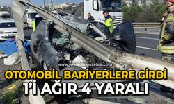 Otomobil bariyerlere girdi: 1’i ağır 4 yaralı