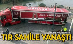 Tır sahile yanaştı