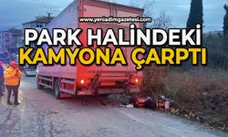 Park halindeki kamyona çarpan motosikletli ağır yaralandı