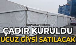 Çadırlar kuruldu: Ucuz giysi satılacak