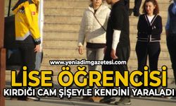 Lise öğrencisi kırdığı cam şişeyle kendini yaraladı