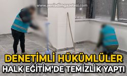 Denetimli hükümlüler Fatih Halk Eğitim'de temizlik yaptı