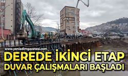 Derede ikinci etap  duvar çalışmaları  başladı